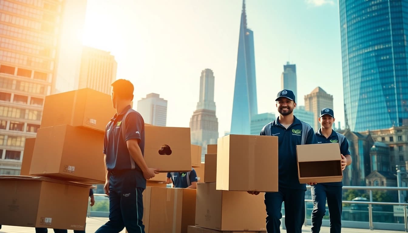 Efficient team providing Commercial Moving Services NYC with expert handling of office equipment.