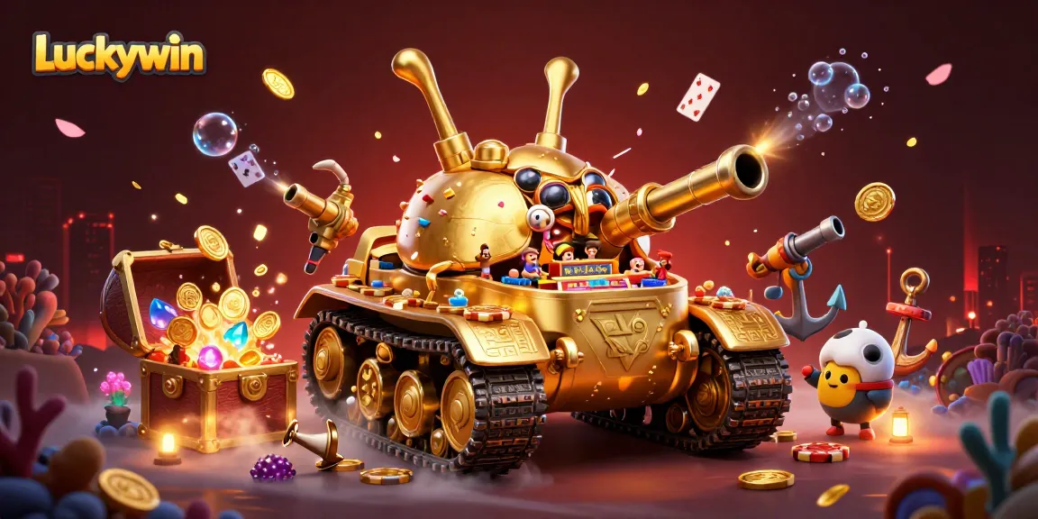 Experience the thrilling atmosphere of Luckywin with a miniature casino inside a golden beetle tank.