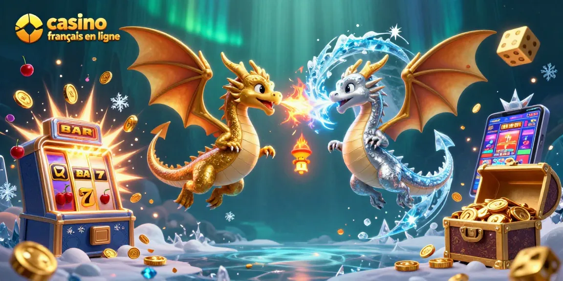 Découvrez le monde spectaculaire du casino français en ligne avec des dragons s'affrontant en plein vol.