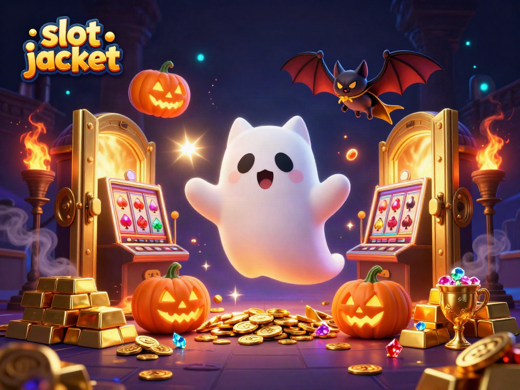 Experience thrilling slot jackpot action in a vibrant 3D haunted casino scene.