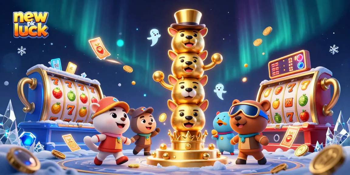 Spin the reels at new pk luck with a dazzling 3D casino illustration showcasing excitement and rewards.