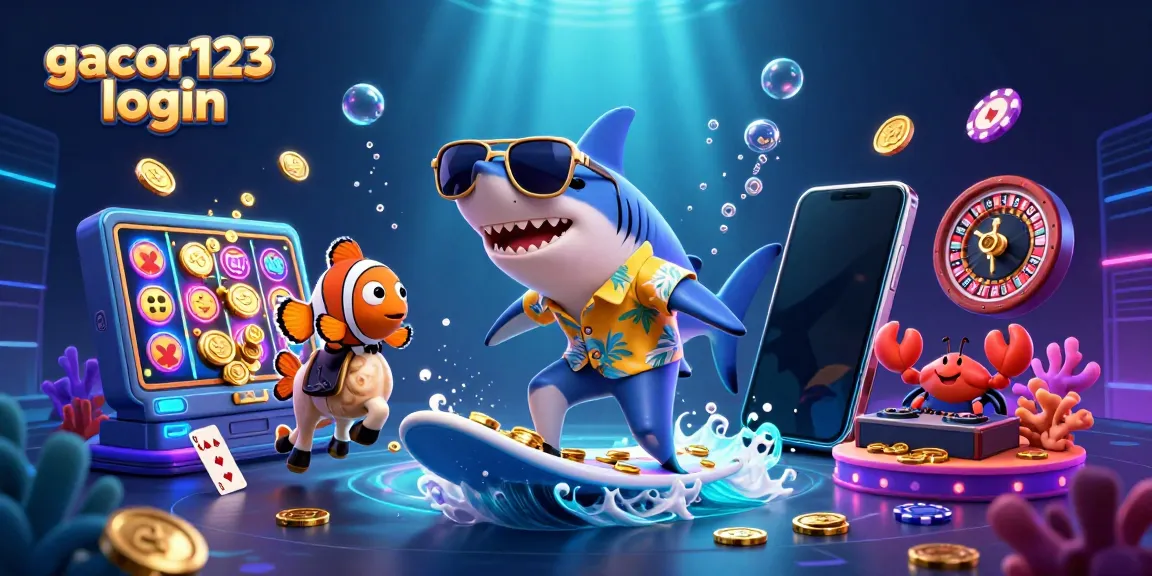 Experience winning opportunities with gacor123 login in this vibrant casino-themed digital art.