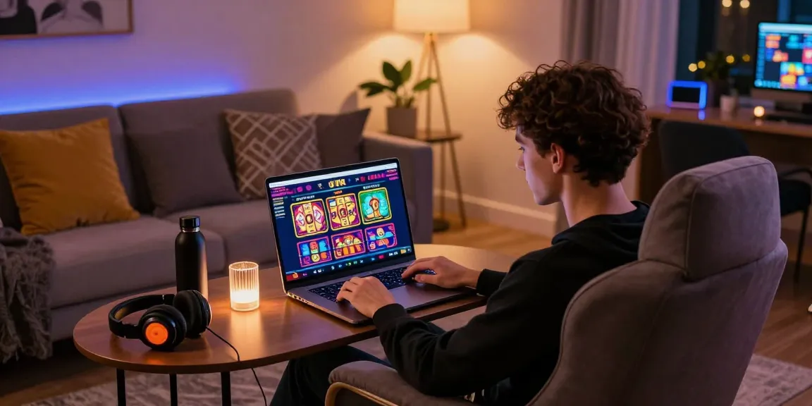 Engaging online gaming at a non UK casino from home, showcasing a vibrant gaming interface.