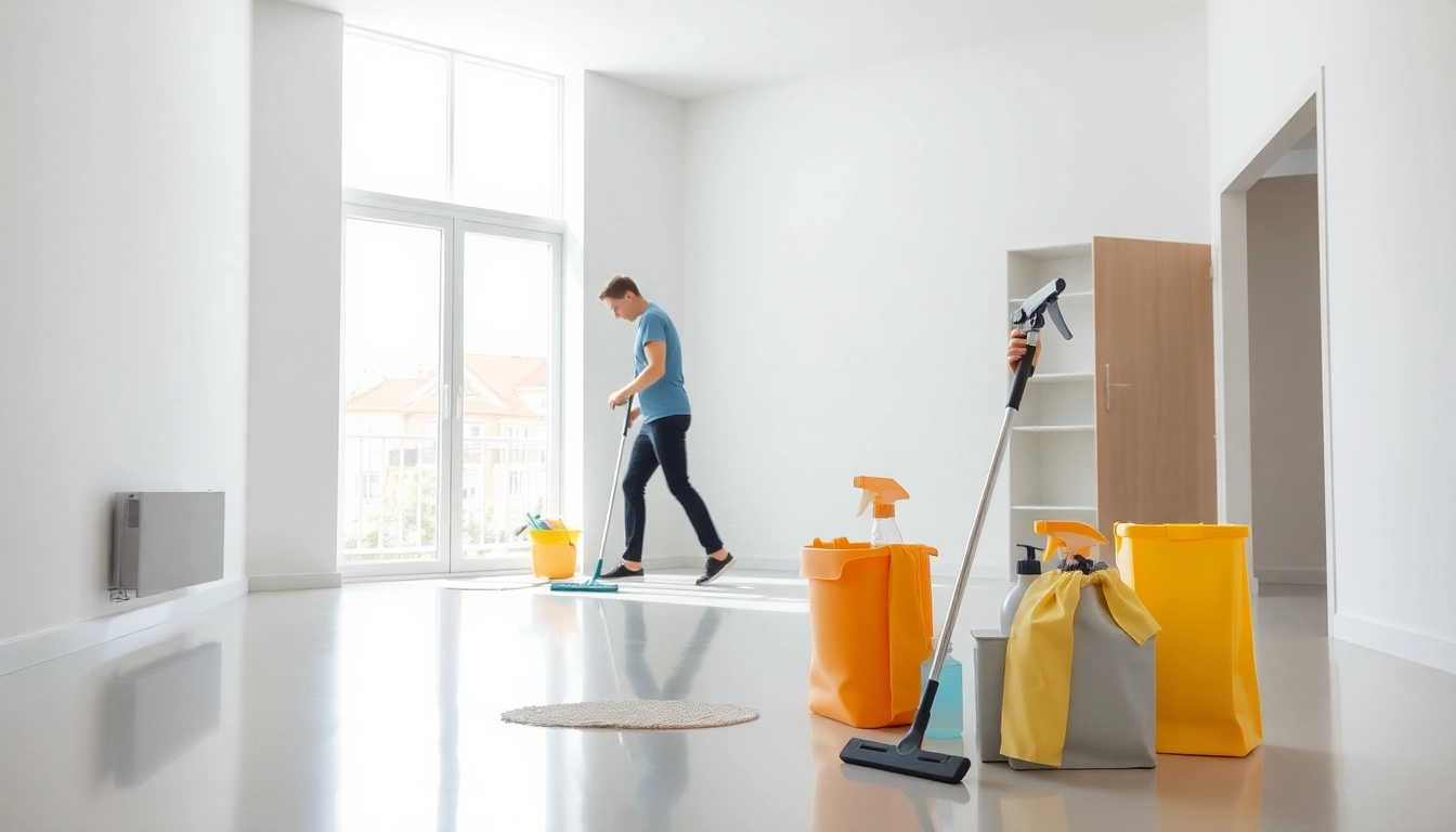 Efficient bond cleaning Logan by a professional in a spotless apartment.