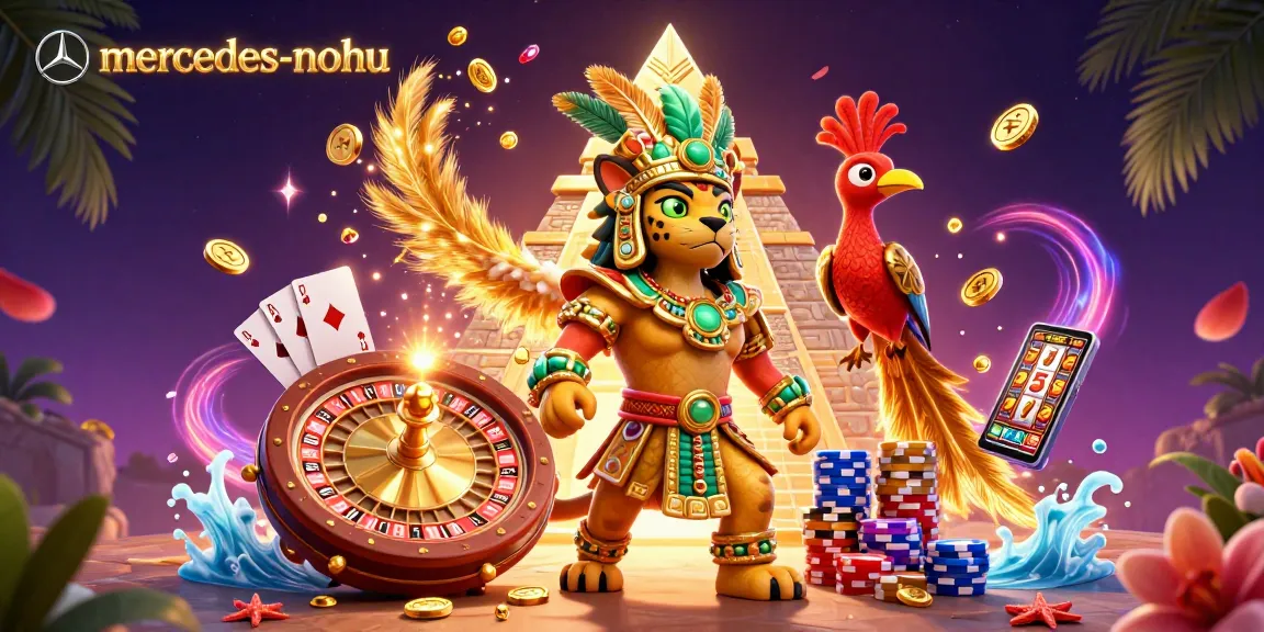 Experience thrilling gameplay with mercedes-nohu at the vibrant casino scene featuring a Mayan priest.