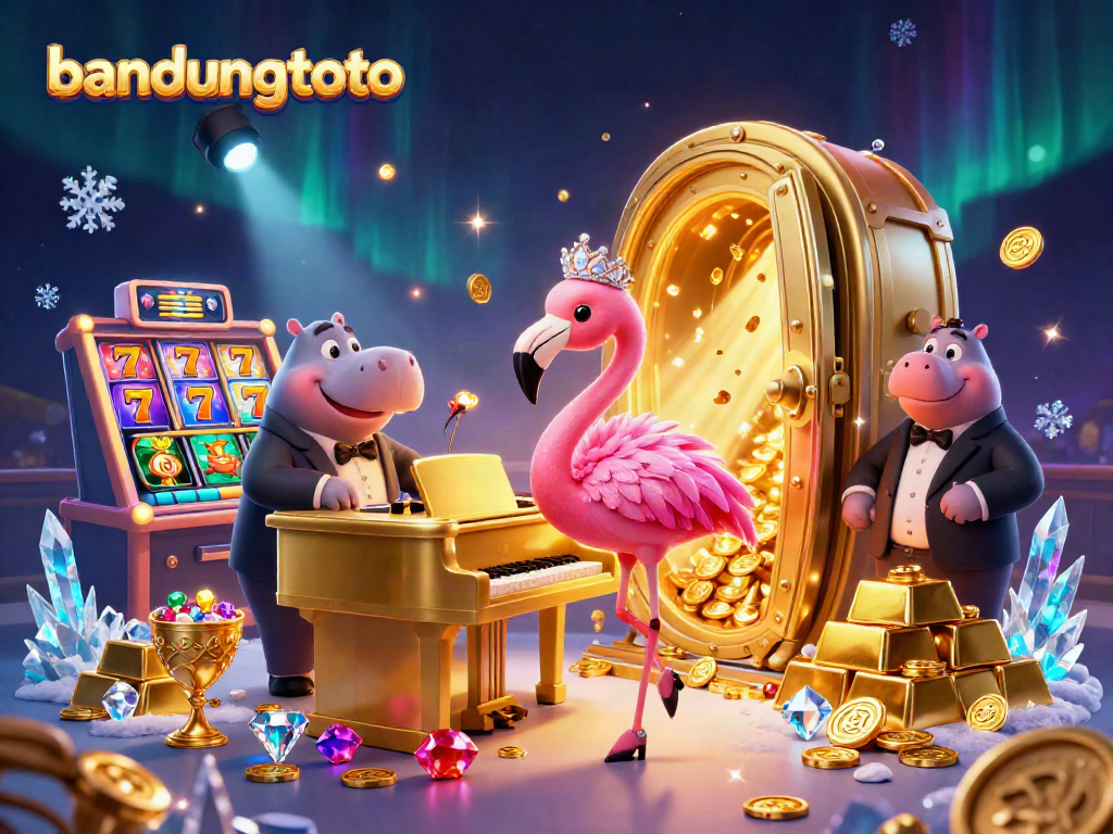 Experience bandungtoto excitement in a vibrant casino with animated characters and dynamic slot game elements.