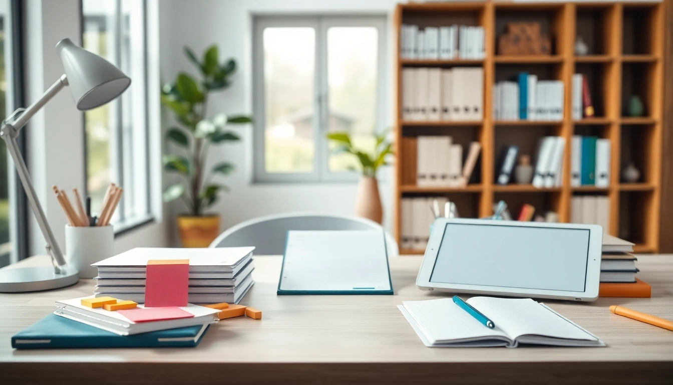 Effortless Daily Organization with a minimalist desk setup featuring planners and tools.