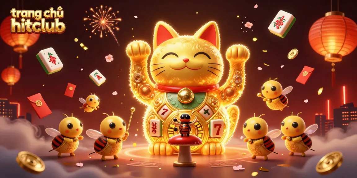 Engage with the thrilling elements of trang chủ hitclub featuring golden fireflies and dynamic casino symbols.