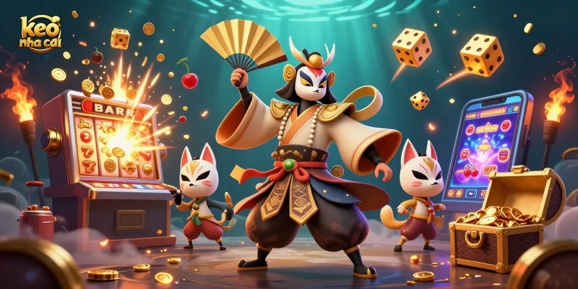 Experience the excitement of "keo nha cai" with a vibrant jackpot scene featuring dynamic casino elements.
