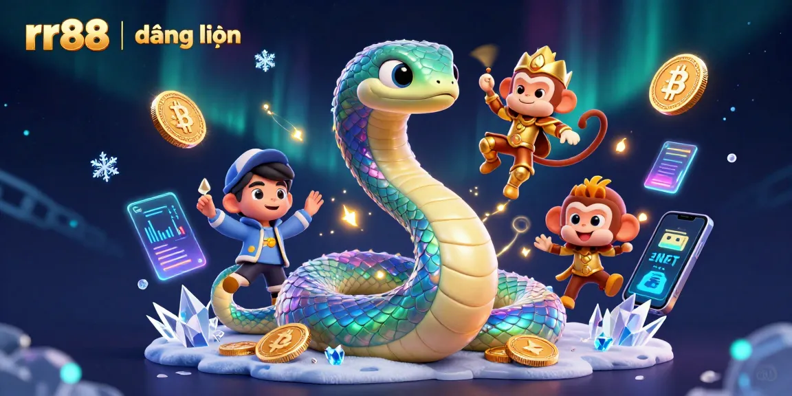 Experience rr88 | đăng nhập with a vibrant and dynamic 3D casino illustration featuring crypto elements and enchanting characters.
