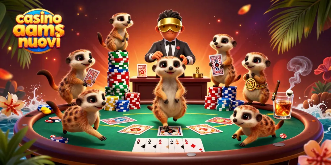 Vivi l'esperienza del casino aams nuovi con i suricati mentre distribuiscono carte e fanno affari!
