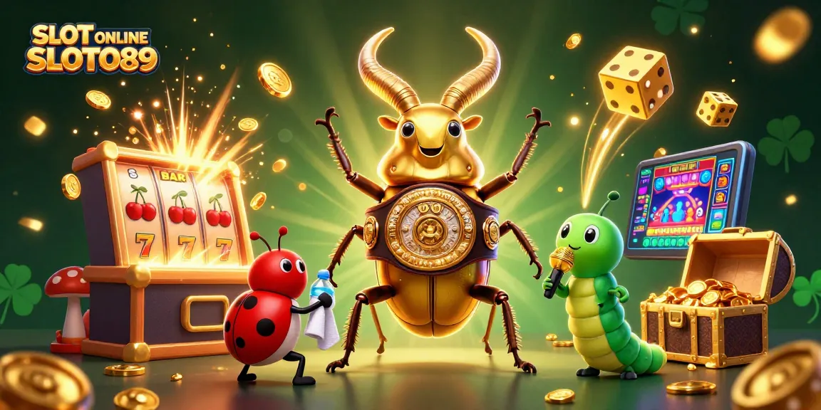 Experience thrilling wins with SLOT ONLINE SLOTO89 showcased in a vibrant 3D casino scene.