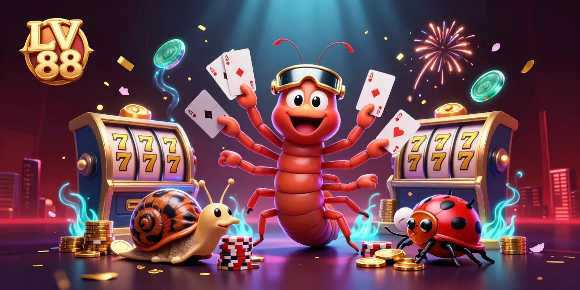 Engage in thrilling slots action with LV 88's vibrant 3D casino scene featuring unique characters.