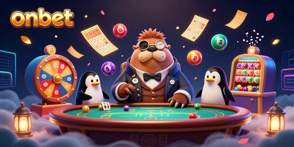 Experience Onbet's unique gaming atmosphere with a whimsical underwater poker scene featuring enchanting casino elements.