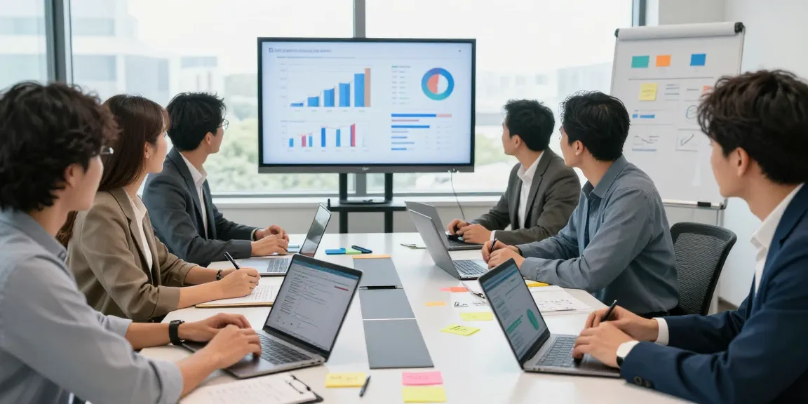Dynamic team discussing idea validation strategies in a modern office.