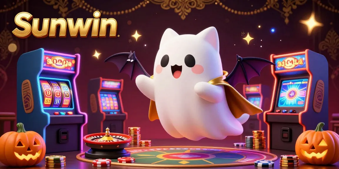 Engage with Sunwin's colorful casino games and vibrant atmosphere in an enchanting 3D illustration.