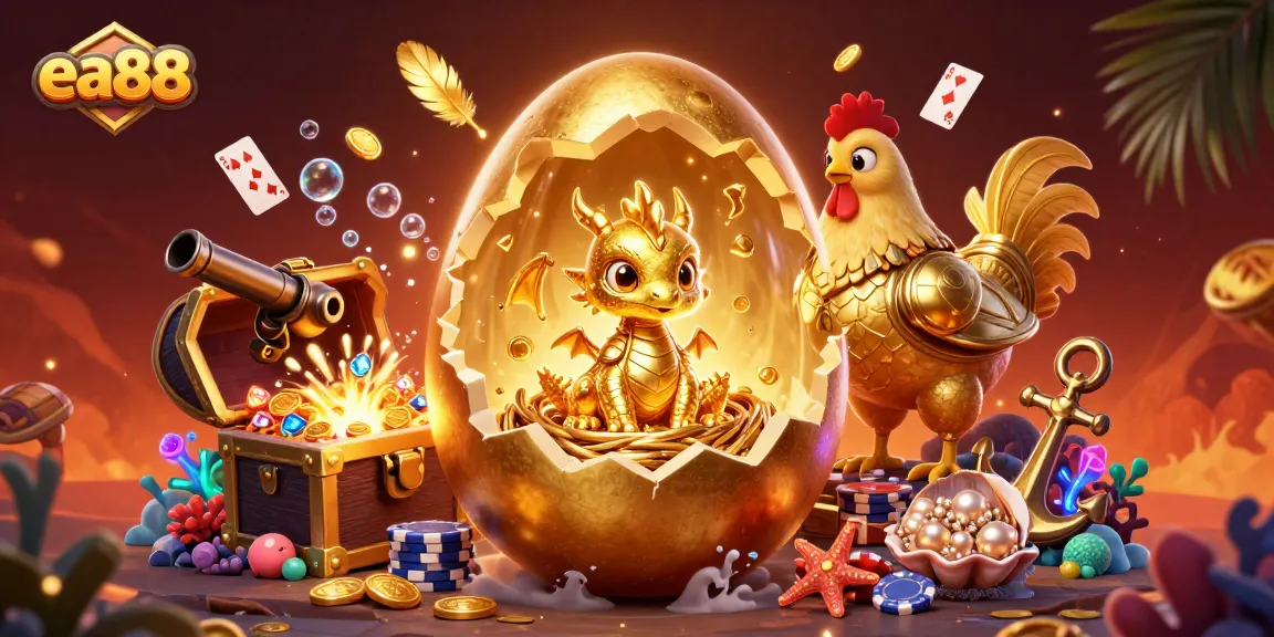 Play and win with ea88 in a fantasy world of golden dragons and poker chips.