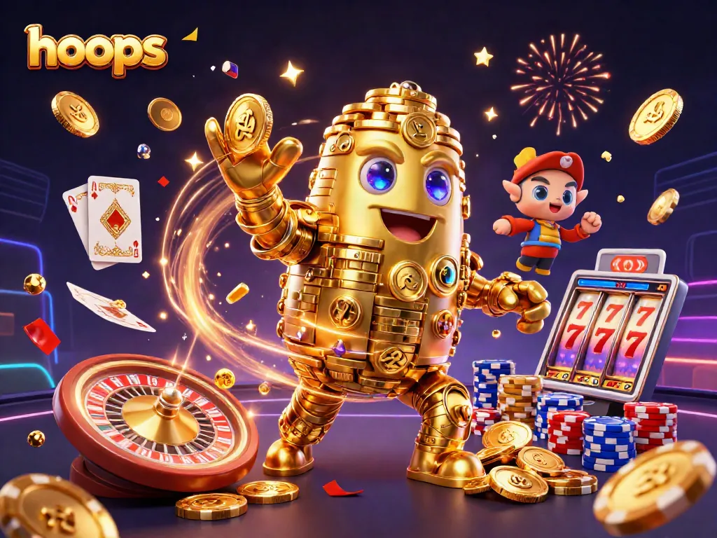 Engage with stunning hoops-inspired jewelry in a vibrant casino-themed setting.