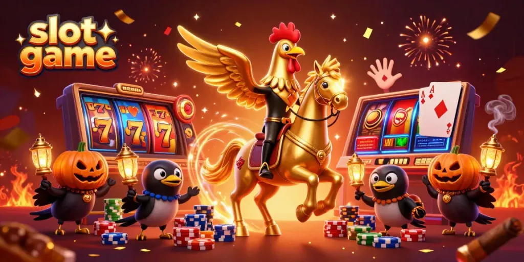 Experience thrilling gameplay with a vibrant slot game featuring animated casino characters and dynamic visuals.