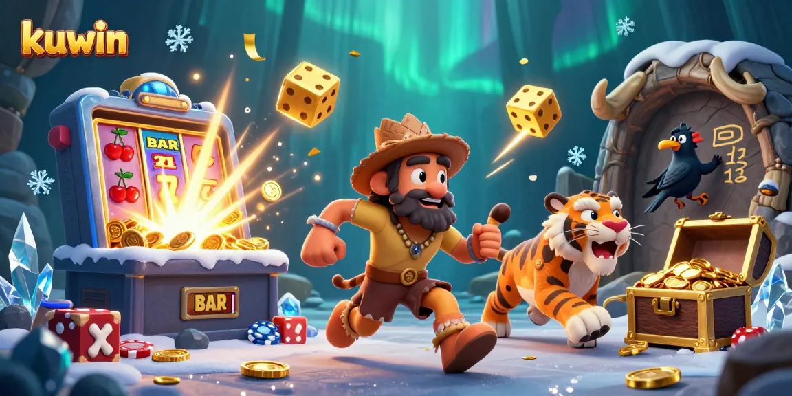 Kuwin brings excitement with a dynamic casino scene featuring unique characters and vibrant gaming elements.