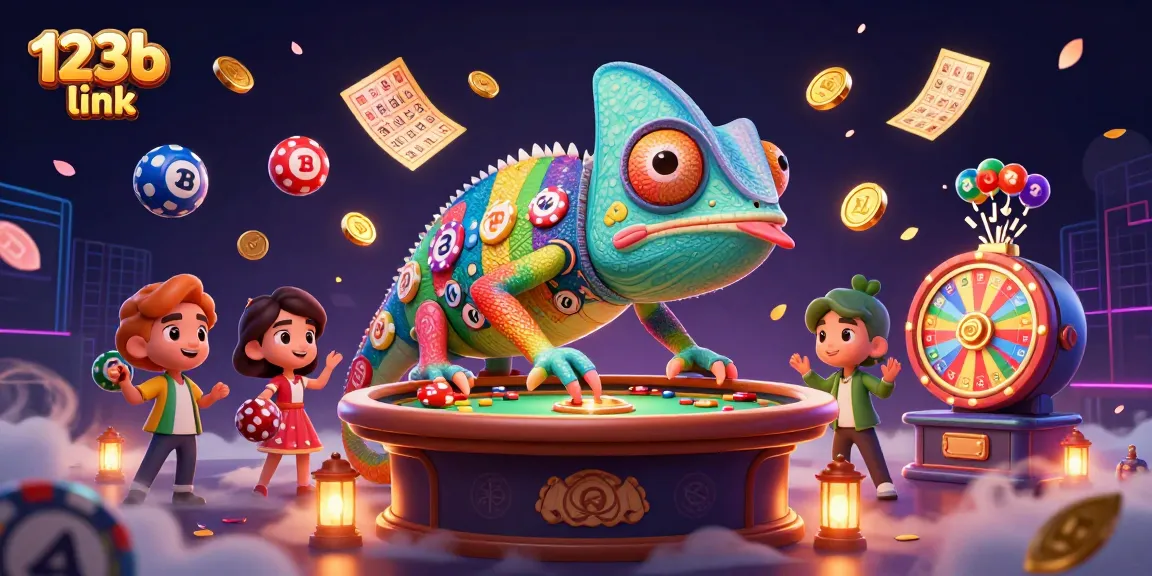 Experience the excitement of gambling with the 123b link as a dynamic chameleon snaps up coins.