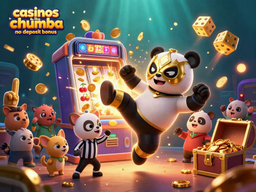 Enjoy thrilling gameplay at casinos like Chumba no deposit bonus with a lively illustrated scene.