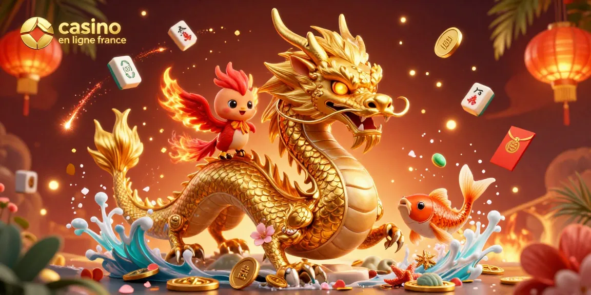 Profitez des jeux chez le casino en ligne France avec des dragons et des pièces d'or.