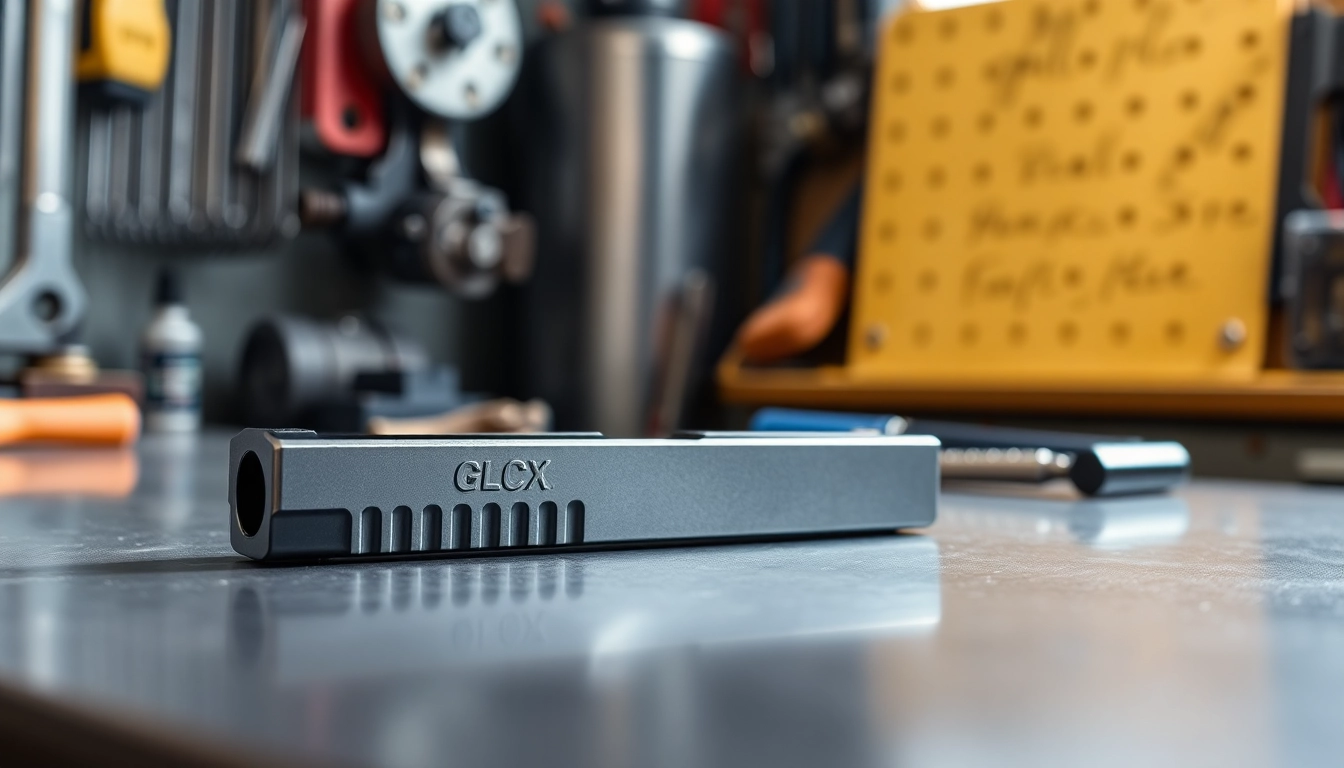 Enhance your firearm with this detailed glock 43x slide displayed in a professional setting.
