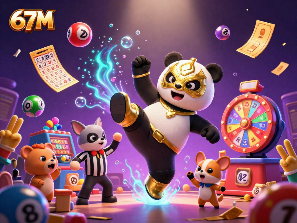 67M traz diversão com um panda lutador e bolinhas de loteria vibrantes
