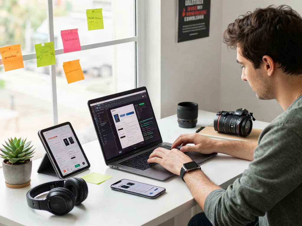 Pikashow apk download showcased in a vibrant developer workspace with coding activities and modern tech.