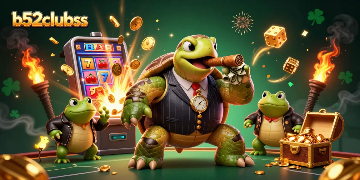 b52clubss captures excitement with slot machines and oversized characters in a casino scene
