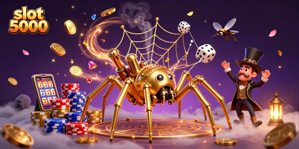 Memenangkan jackpot slot 5000 dalam permainan kasino virtual dengan banyak simbol dan elemen menarik.