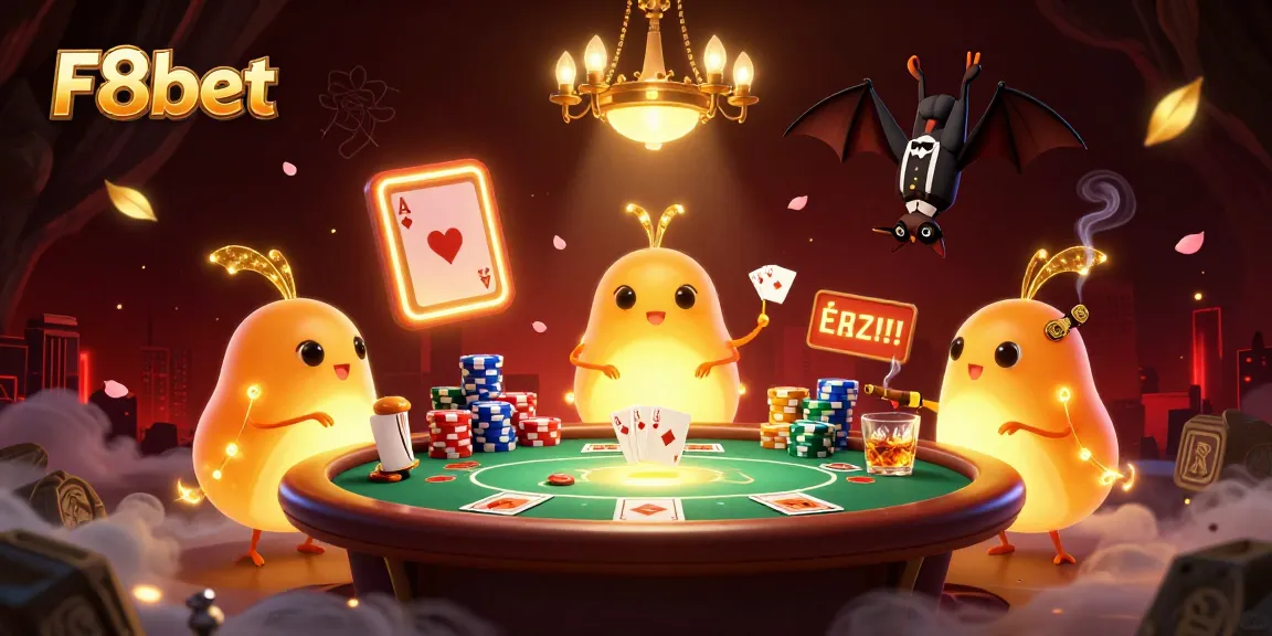 Experience the thrilling ambiance at F8bet with glowworms lighting up a casino scene.
