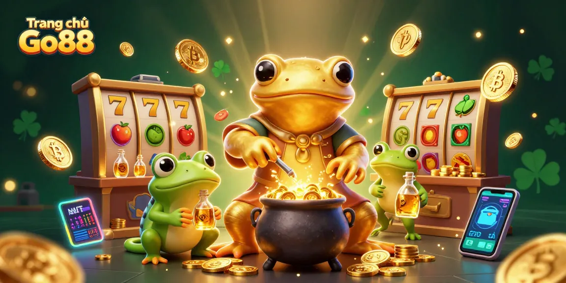 Experience dynamic gaming action at Trang chủ Go88 with golden alchemist and vibrant slot elements.