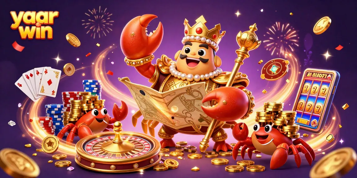 Join the royal game at yaar win, where a golden crab emperor leads the jackpot hunt!