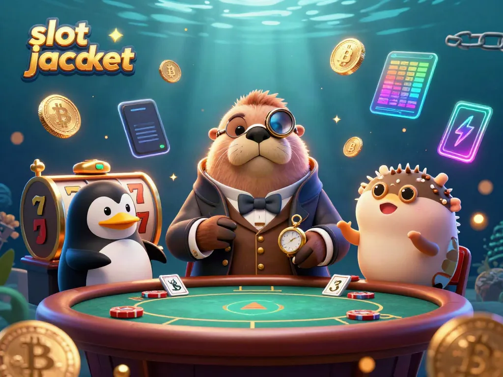 Engage with the exciting slot jackpot scene featuring animated casino elements and playful characters.