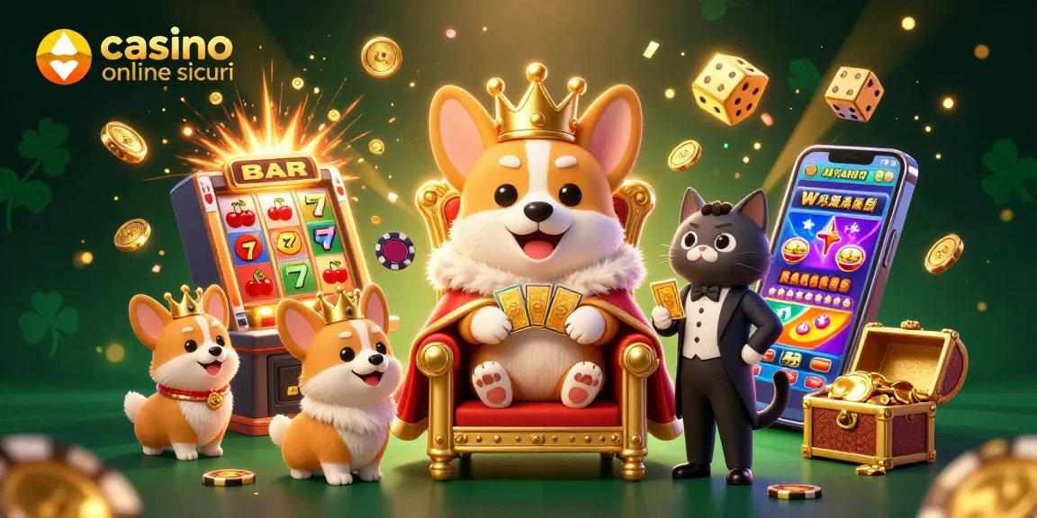 Gioca e vinci nei migliori casino online sicuri con un corgi reale e un maggiordomo d'eccezione.
