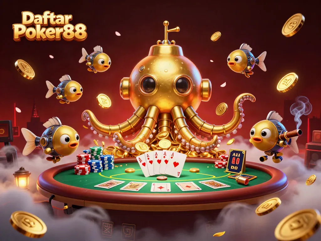 Experience the thrill of Daftar Poker88 Casino with dynamic poker gameplay and golden treasures.