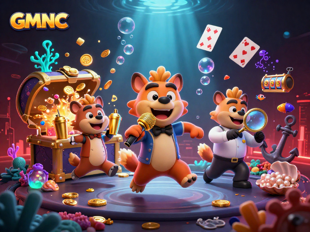 Engaging 3D casino scene featuring GMNC hyenas providing entertainment while gaming.