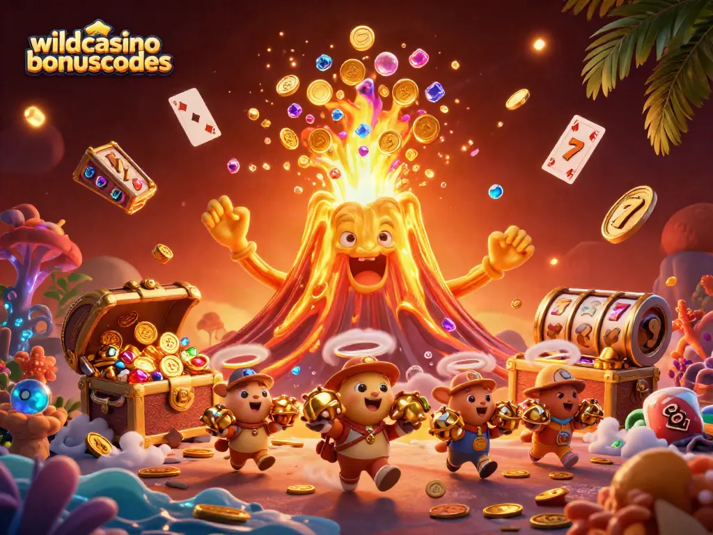 Spin the reels and win treasures with wildcasinobonuscodes in this vibrant casino scene.