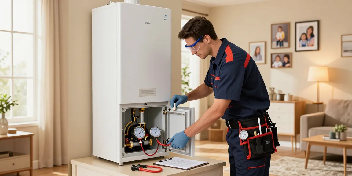 This page features a technician repairing a home boiler, ensuring safe and efficient heating.
