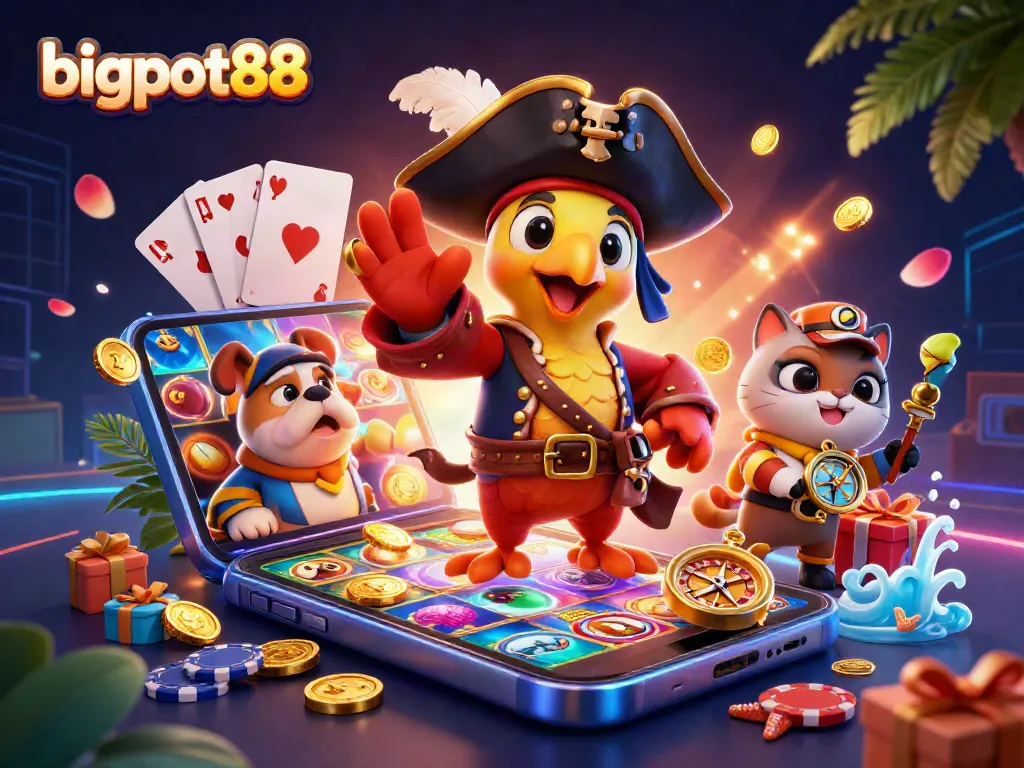 Menangkan permainan slot di bigpot88 dengan grafis 3D memukau dan elemen kasino interaktif.