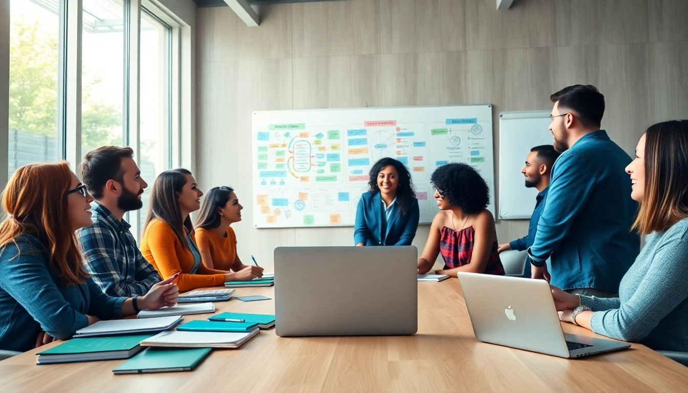 Individuals collaborating in a workspace about their Ideal career paths, demonstrating teamwork and creativity.
