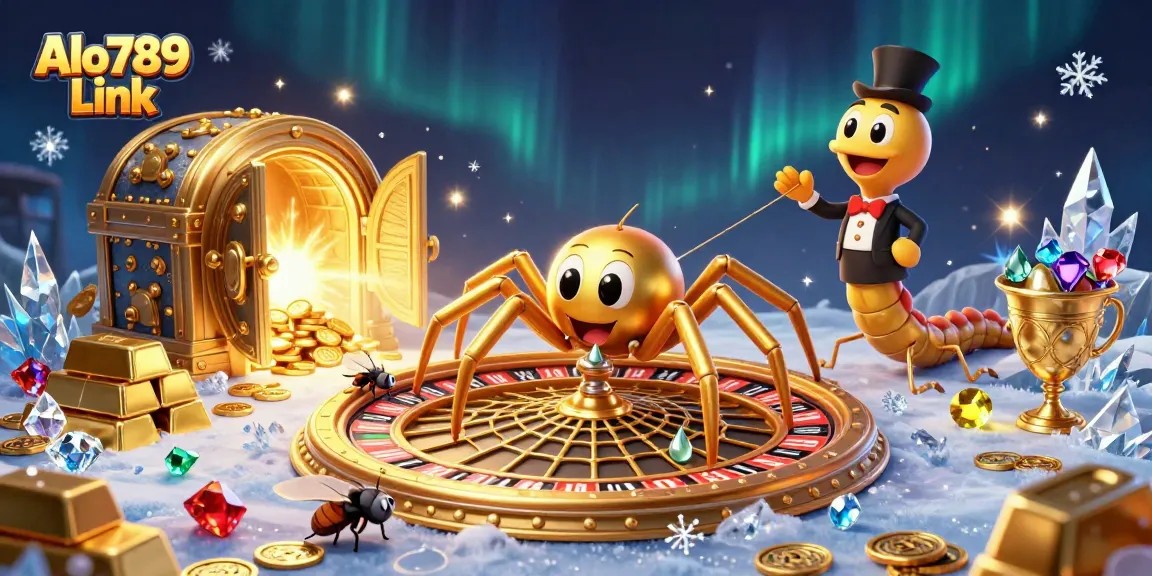 Engage in thrilling bets with the Alo789 Link roulette inspired by golden spider and centipede elements.