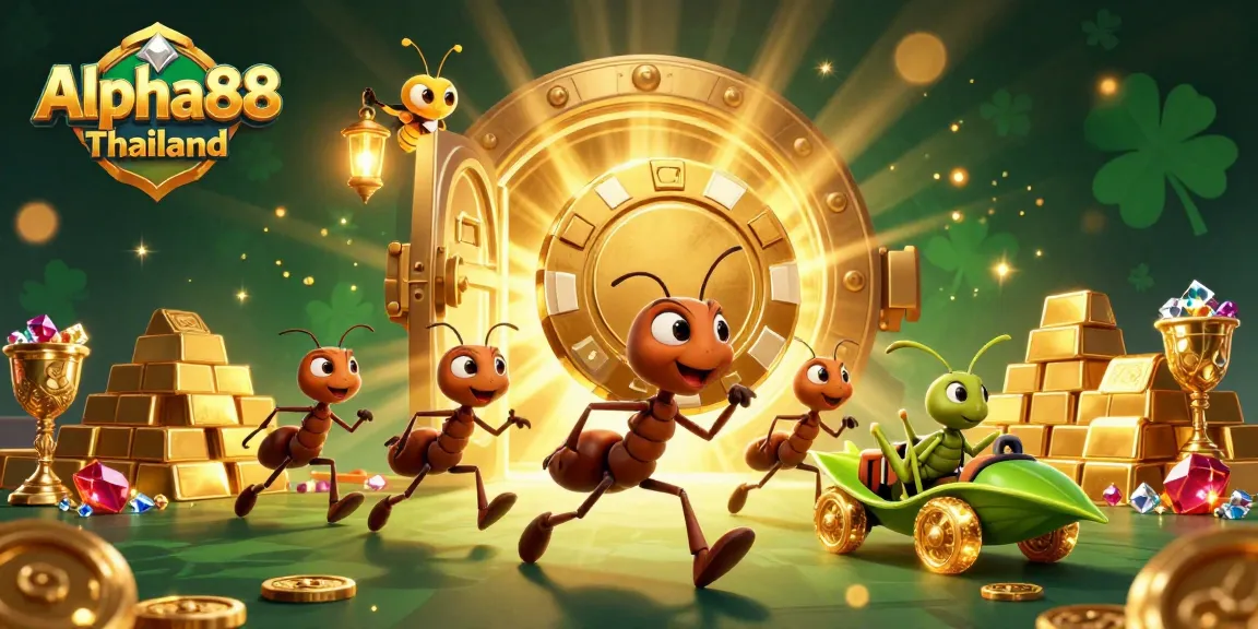 Join the excitement at Alpha88 Thailand while ants pull off a heist for golden casino rewards!
